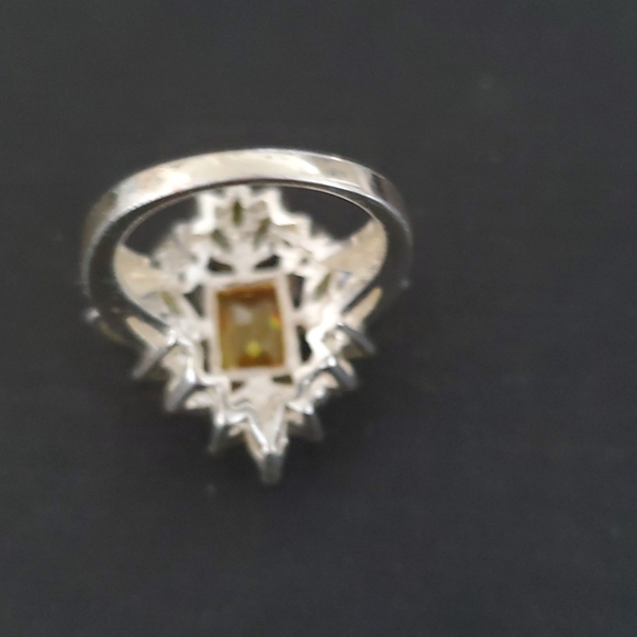 925 S.S. CITRINE, WHITE AND SMOKEY TOPAZ RING - Picture 5 of 7